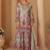 Light grey crepe silk  palazzo suit with print work - free size stitched 42
