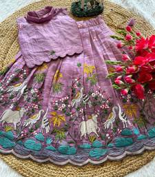 New girls elegant lavender pichwai embroidered lehenga choli set