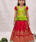 New kids red color  little deer forest fantasy lehenga choli set