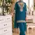 New georgette short salwar kameez pakistani style aqua blue