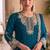 New georgette short salwar kameez pakistani style aqua blue