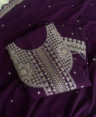 New georgette short salwar kameez pakistani style purple 3