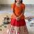 Ethnic wear girls brocade border orange lehenga choli set