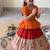 Ethnic wear girls brocade border orange lehenga choli set