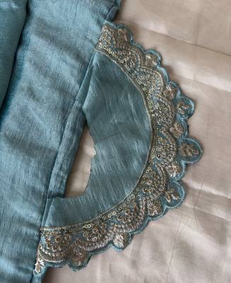 Sky blue vichitra silk palazzo suit for women festival wear 3