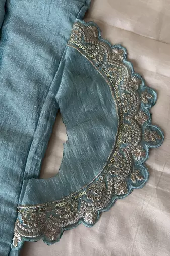 Sky blue vichitra silk palazzo suit for women festival wear