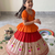 Ethnic wear girls brocade border orange lehenga choli set