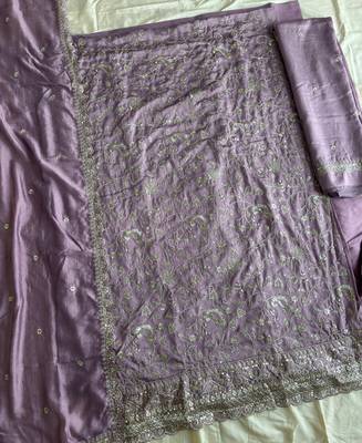 Lilac vichitra silk palazzo suit for women festival wear 4