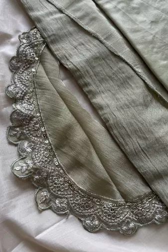 Pista green vichitra silk palazzo suit for women festival wear