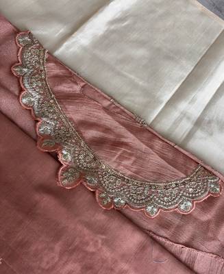 Peach vichitra silk palazzo suit for women festival wear 3