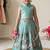 New girls sky blue pichwai embroidered lehenga choli set