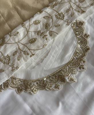 White vichitra silk palazzo suit for women festival wear 3