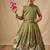 New girls earthy olive green pichwai embroidered lehenga choli set