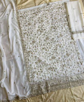 White vichitra silk palazzo suit for women festival wear 4