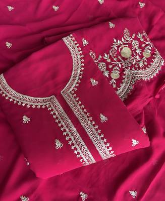 Bollywood style dark pink georgette suit for women 3