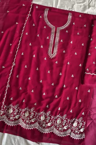 Bollywood style dark pink georgette suit for women