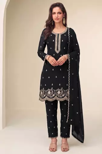 Bollywood style black georgette suit for women