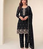 Bollywood style black georgette suit for women