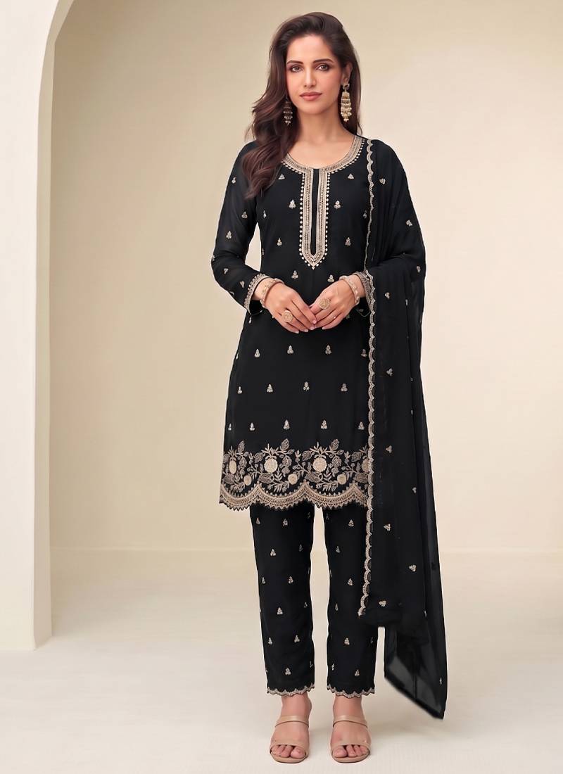 Bollywood style black georgette suit for women