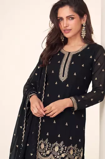 Bollywood style black georgette suit for women