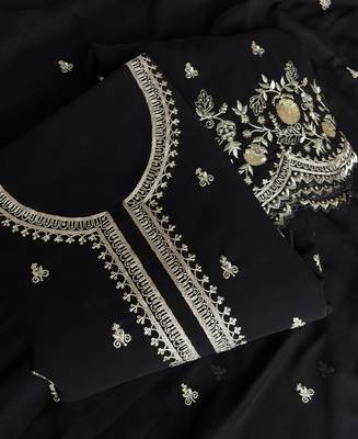 Bollywood style black georgette suit for women 3