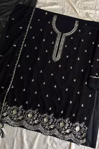 Bollywood style black georgette suit for women