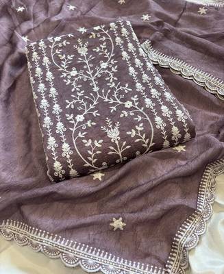 Lilac summer wear rangoli silk straight suit for women 3