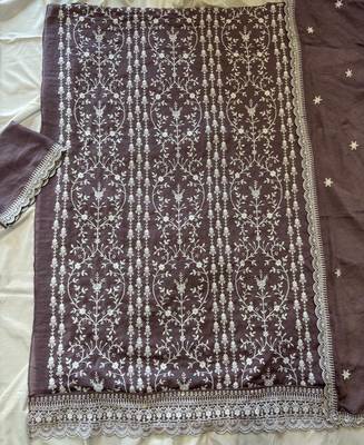 Lilac summer wear rangoli silk straight suit for women 4