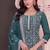 Aqua blue summer wear rangoli silk straight suit for women