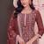 Rust summer wear rangoli silk straight suit for women