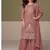 Beautiful peach chiffon silk hand embroidery suit for women
