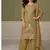Beautiful mustard chiffon silk hand embroidery suit for women