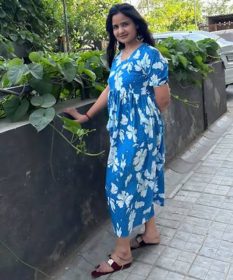 Women's rayon printed designer casual flared dress | Indian Party Wear Dress 2