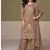 Beautiful beige chiffon silk hand embroidery suit for women