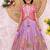 Kids lavendar color  girls ethnic peacock motif woven gown with brocade jacket koti