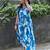 aqua-blue rayon printed dress