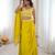 Neon yellow French Crepe Dhoti Set with Embroidered Choli & Shrug