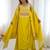 Neon yellow French Crepe Dhoti Set with Embroidered Choli & Shrug