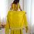 Neon yellow French Crepe Dhoti Set with Embroidered Choli & Shrug