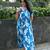 aqua-blue rayon printed dress
