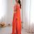 Orange French Crepe Dhoti Set with Embroidered Choli & Shrug
