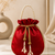 red pearl embroidered potli bag