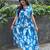 aqua-blue rayon printed dress