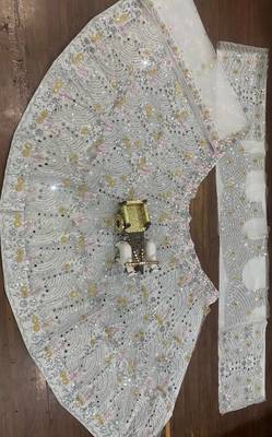 white net embroidered lehenga choli 4