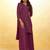 wine georgette sequin palazzo kurta and dupatta