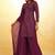 wine georgette sequin palazzo kurta and dupatta