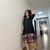 black rayon printed dress