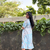 aqua-blue rayon printed dress