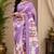 lavendr cream chanderi cotton printed  party wear festive 1 minute ready to wear saree with unstitched blouse piece
