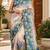 beage blue chanderi cotton printed  party wear festive 1 minute ready to wear saree with unstitched blouse piece